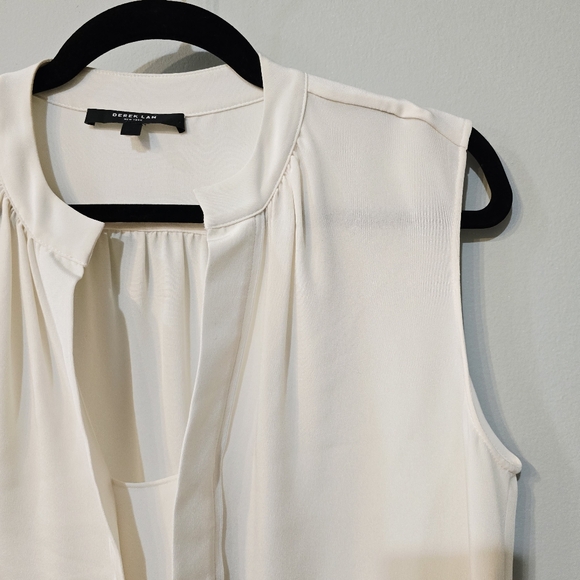 Derek Lam Ivory Silk Sleeveless Blouse | 100% Silk - Picture 2 of 8